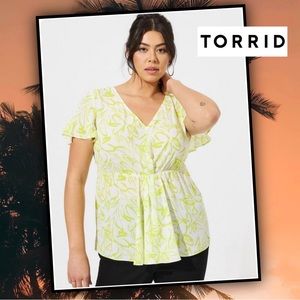TORRID Twist Surplice Flutter Sleeve Blouse #Tflutt908p